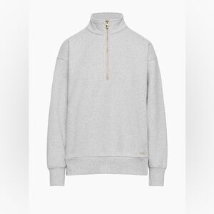 Aritzia Gray Zip-Up Sweater COZY FLEECE BOYFRIEND 1/2 ZIP SWEATSHIRT